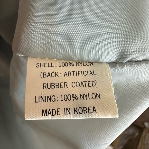 Vintage 80s Changing Scene Silver Nylon Raincoat Belted Trench Coat 12 L Large - Picture 11 of 13